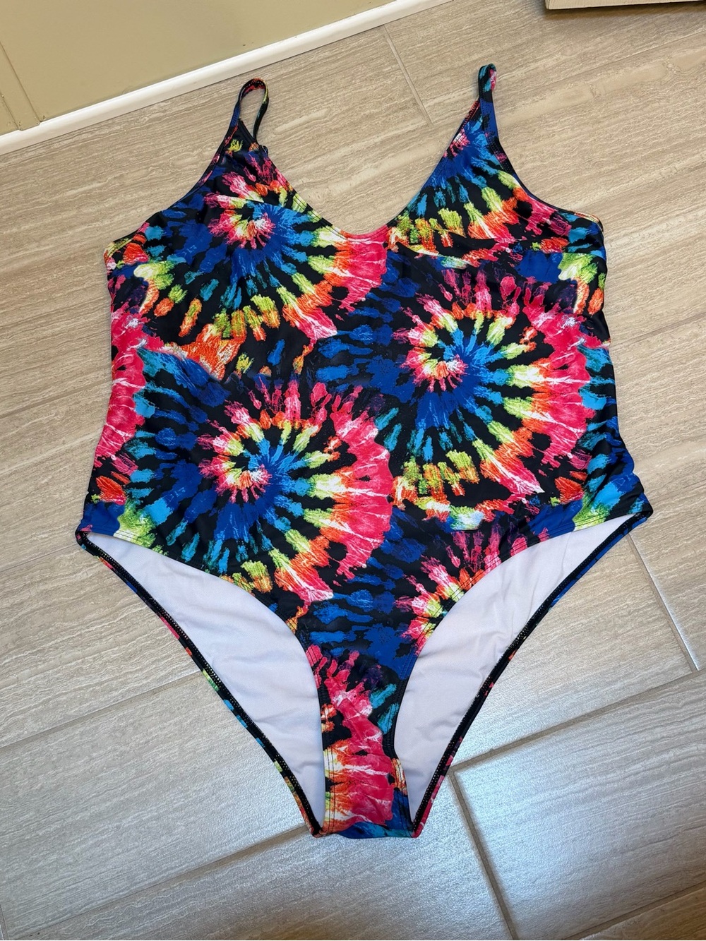 SHEIN Multicolor Tie-Dye woman’s One-Piece Swimsuit Size 4XL